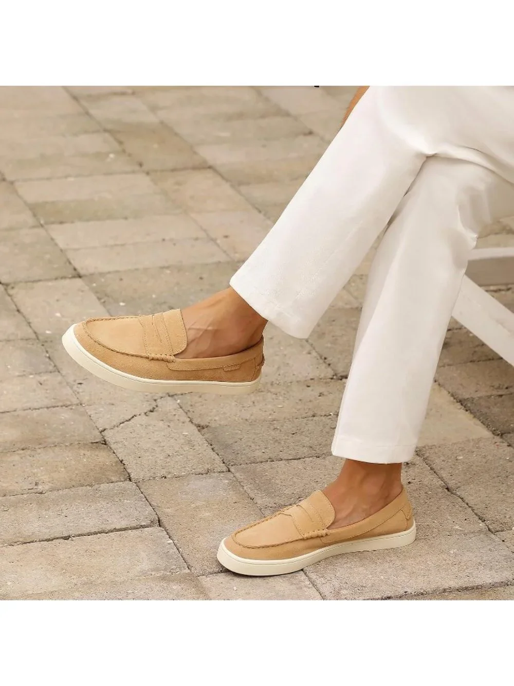 🆕Men's Beige Suede Imported Slip-On Loafer Casual Comfortable Shoes